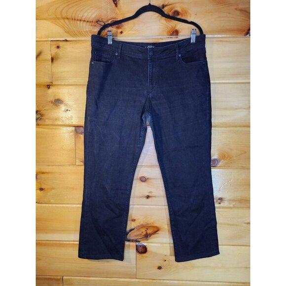 Loft Curvy Streaght Womens Jeans Size 32/14 Dark Wash Stretch Denim - Picture 2 of 7